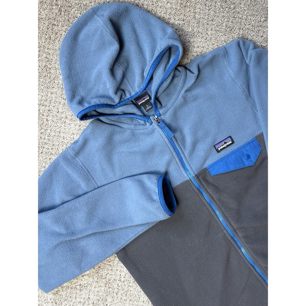 Patagonia Kids Micro D Snap-T Fleece Jacket Size Large 12 Unisex Blue Gray